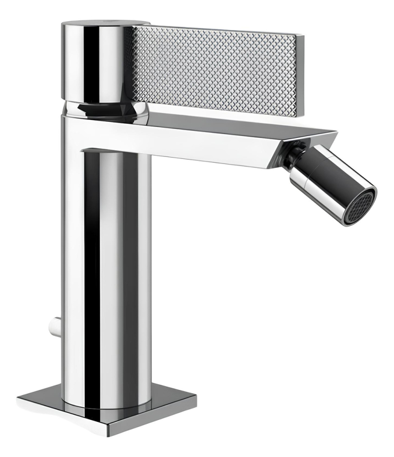 Смеситель для биде Gessi Inverso, однорычажный, с донным клапаном и соединительными шлангами, Н-156 мм, цвет хром