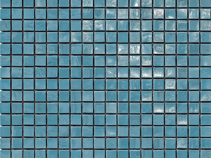 На изображении товар Sicis Стеклянная мозаика Murano Smalto Turquoise 3 chips size 10x10 mm sheet-size 295x295 mm от официального представителя в Москве
