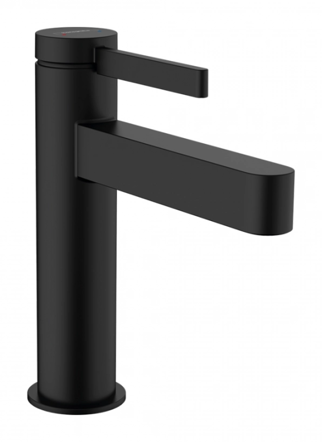 Смеситель для раковины Hansgrohe Finoris, однорычажный, с донным клапаном, цвет чёрный матовый
