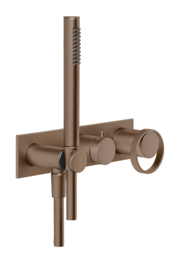 Смесителя для душа Gessi Anello, встраиваемый, 265х100мм, однорычажный, цвет Copper Brushed PVD