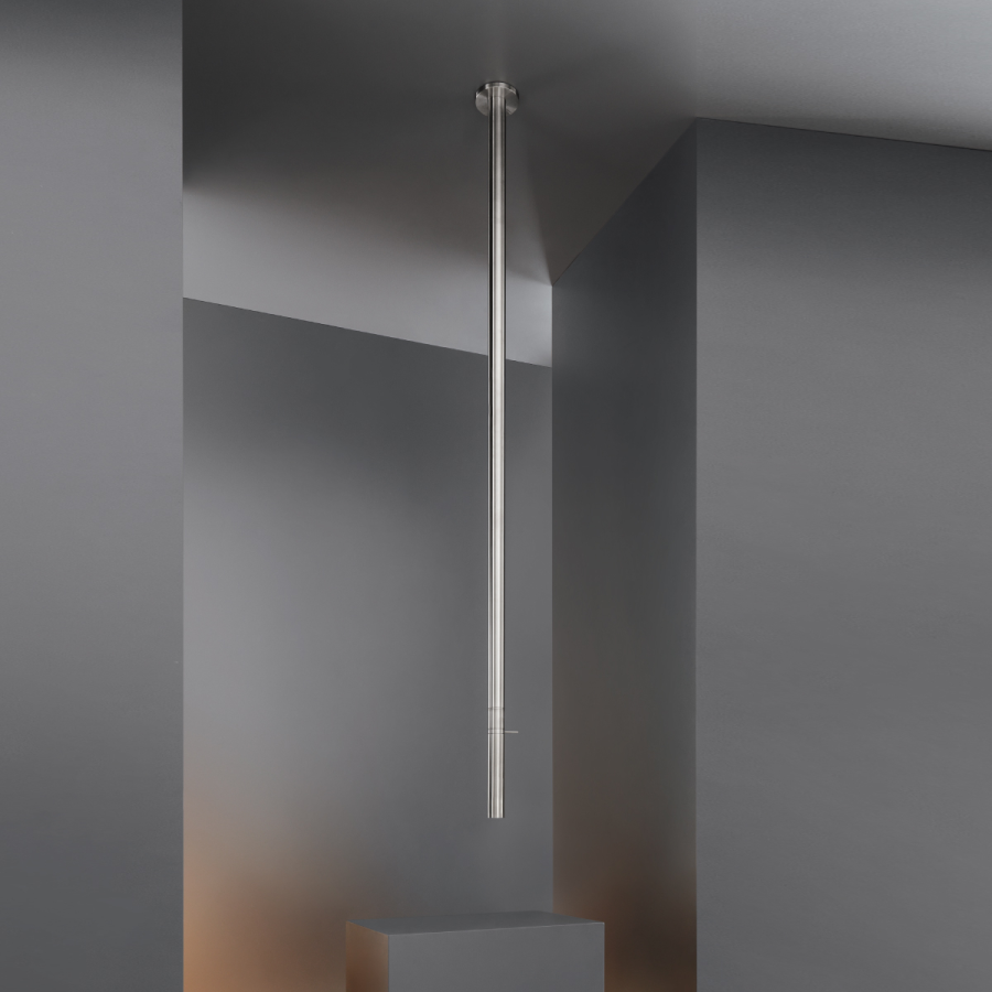Смеситель для раковины Cea Design Gradi, встраиваемый, со скрытой частью, излив потолочный H. 1.650 мм, цвет сатинированная нержавеющая сталь - изображение 1