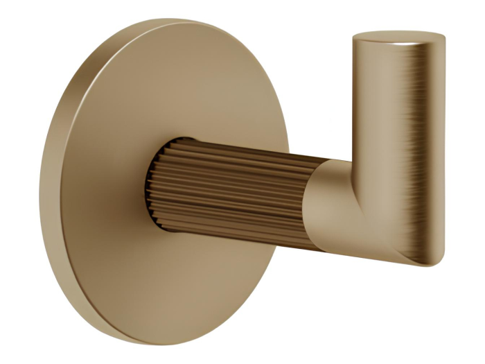 На изображении товар Крючок Gessi Ingranaggio, настенный, цвет Warm Bronze Brushed PVD от официального представителя в Москве