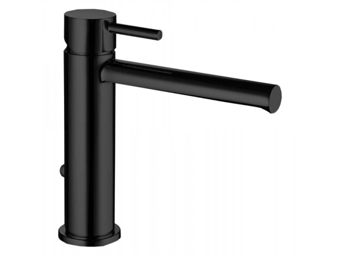 На изображении товар Смеситель для раковины Bossini Oki  однорычажный, с донным клапаном, цвет черный матовый от официального представителя в Москве