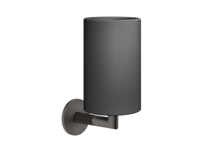 На изображении товар Стакан Gessi Ingranaggio, настенный, цвет Black Metal Brushed PVD от официального представителя в Москве