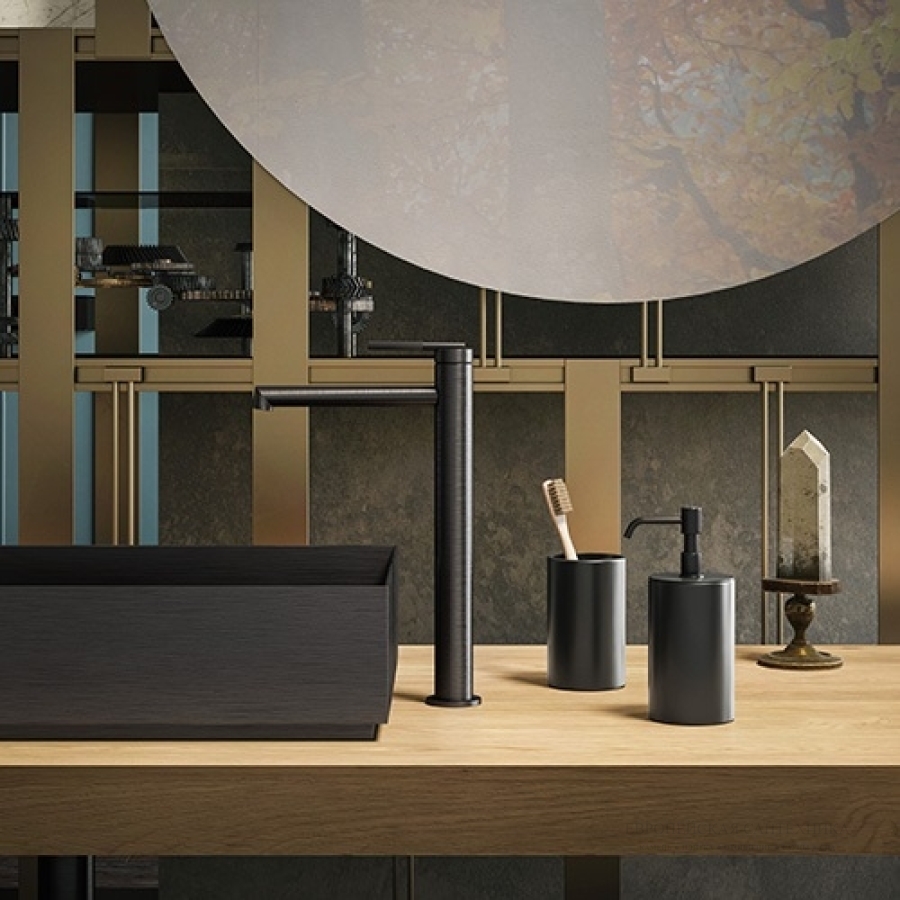 Стакан Gessi Ingranaggio, настенный, цвет Black Metal Brushed PVD - изображение 2