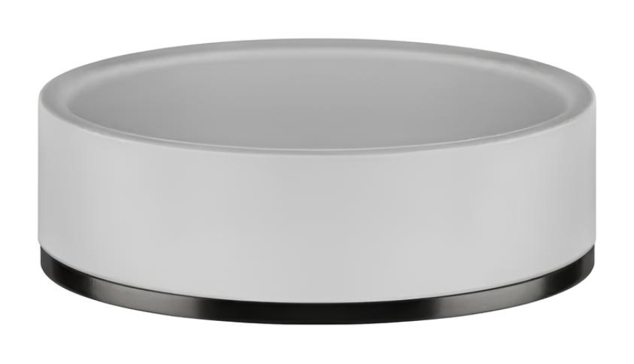 Мыльница Gessi Inciso, настольная, цвет White/Black Metal Brushed PVD