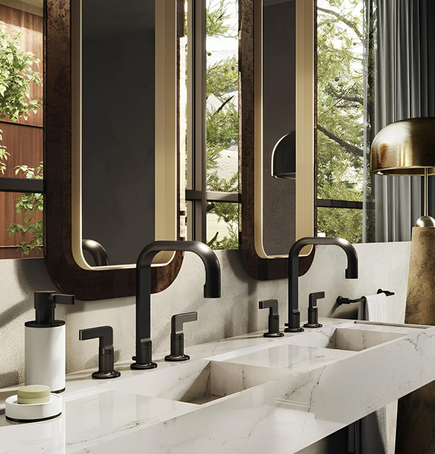 Мыльница Gessi Inciso, настольная, цвет White/Black Metal Brushed PVD - изображение 3