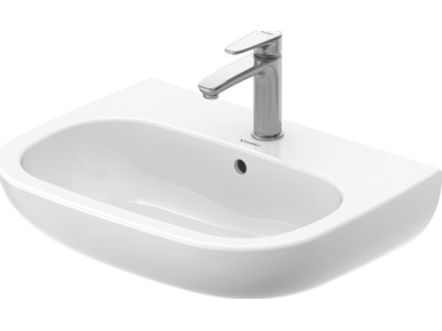 Раковина Duravit D-Code, 600x460 мм, с переливом, 1 отверстие смесителя, цвет белый