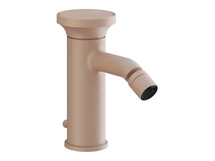 На изображении товар Смеситель для биде Gessi Origini, с донным клапаном, в комплекте отделочная вставка, цвет Matte Cipria от официального представителя в Москве