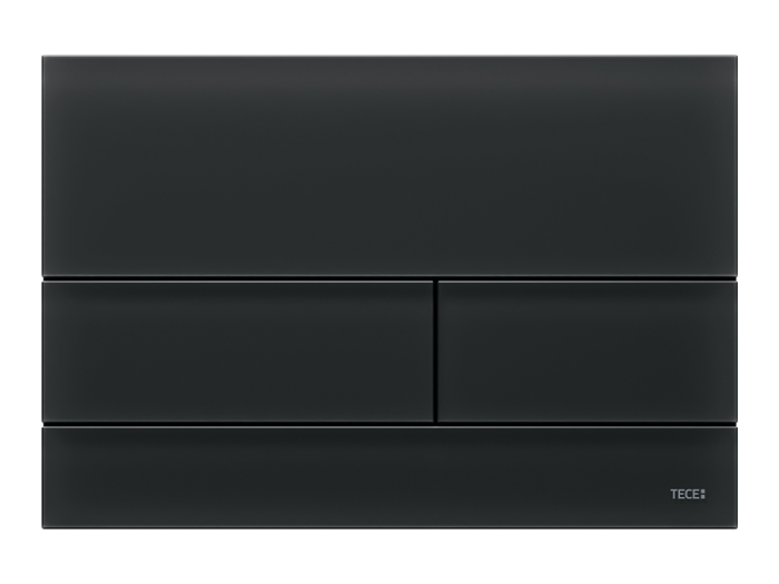 На изображении товар Панель смыва TECEsquare II для унитаза, стекло сатинированное, цвет черный сатин от официального представителя в Москве