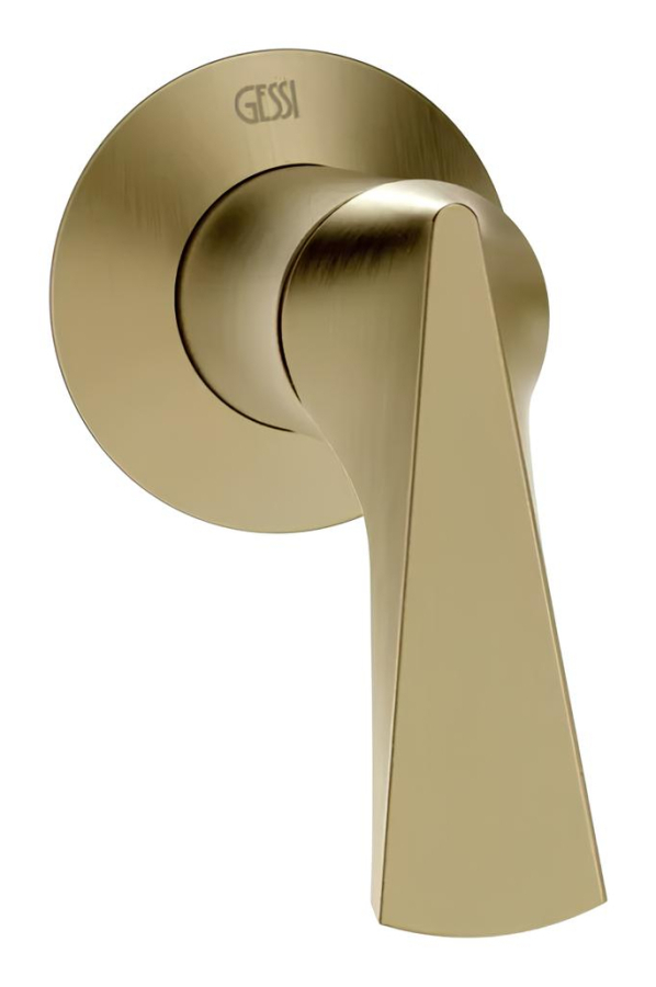 Смеситель для раковины Gessi Ventaglio, настенный, на 1 выход, встраиваемый, внешняя часть, цвет Brushed Brass PVD