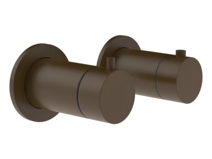 На изображении товар Термостат Gessi Anello, встраиваемый, на 3 потребителя, ширина 165 мм, внешняя часть, цвет Dark Bronze от официального представителя в Москве