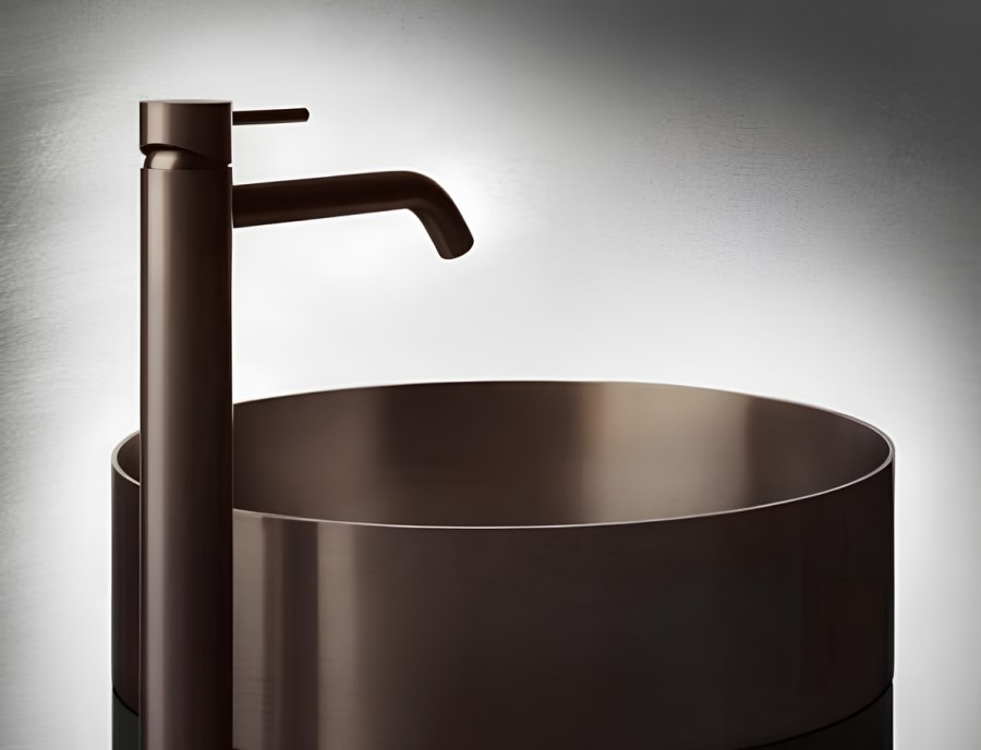 Смеситель для раковины Gessi316 Flessa, высокий, c длинным изливом,  без донного клапана, цвет Copper Brushed PVD - изображение 2