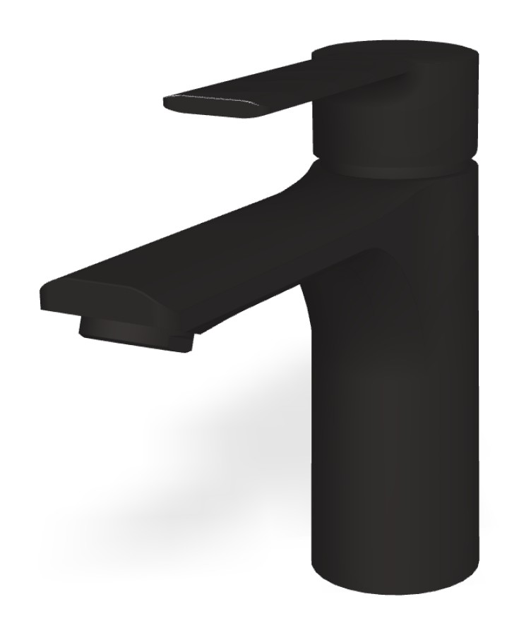 Смеситель для раковины Carlo Frattini Mast, однорычажный, с 2 гибкими шлангами, без донного клапана, Н-146 мм, цвет чёрный матовый