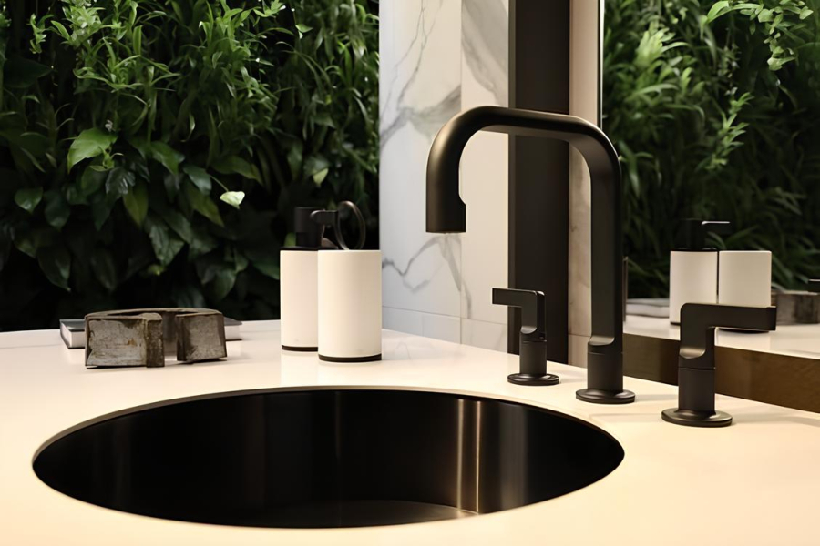 Смеситель для раковины Gessi Inciso, на 3 отверстия, средний, без донного клапана, цвет Black Metal Brushed PVD - изображение 2