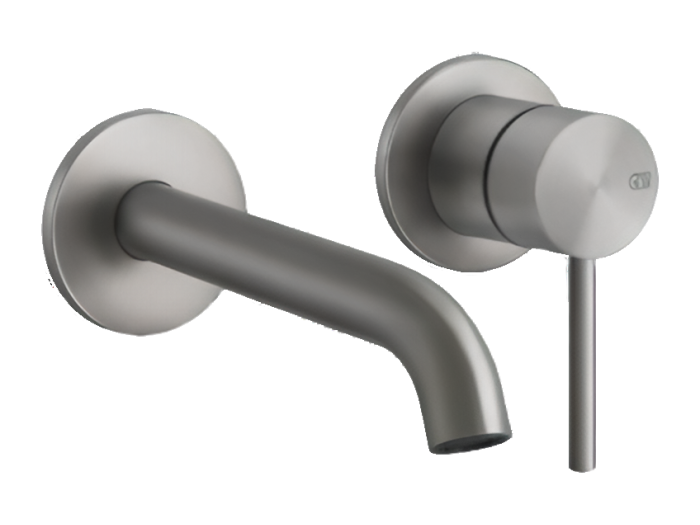 Смеситель для раковины Gessi 316, настенный, встраиваемый, цвет steel Brushed