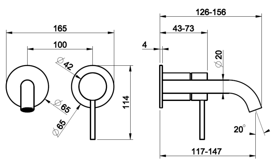 Смеситель для раковины Gessi 316, настенный, встраиваемый, цвет steel Brushed - изображение 3