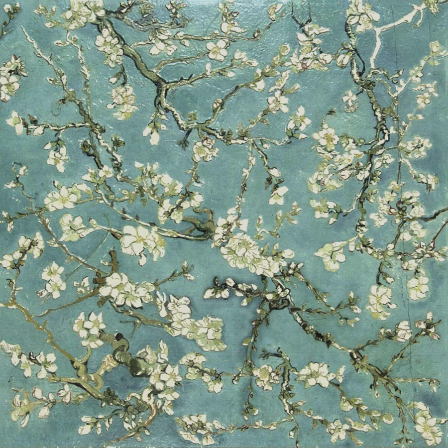Akros Venezia Камень Artworks collection 2017 Van Gogh Inspiration Almond Blossom Bianco Perlino 40x40x1