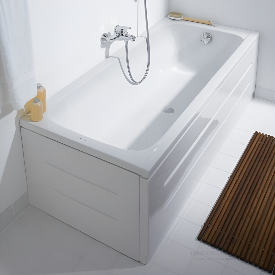 Ванна встраиваемая Duravit D-Code, 1700 x 700 мм, центральный слив, акриловая, цвет белый - изображение 3