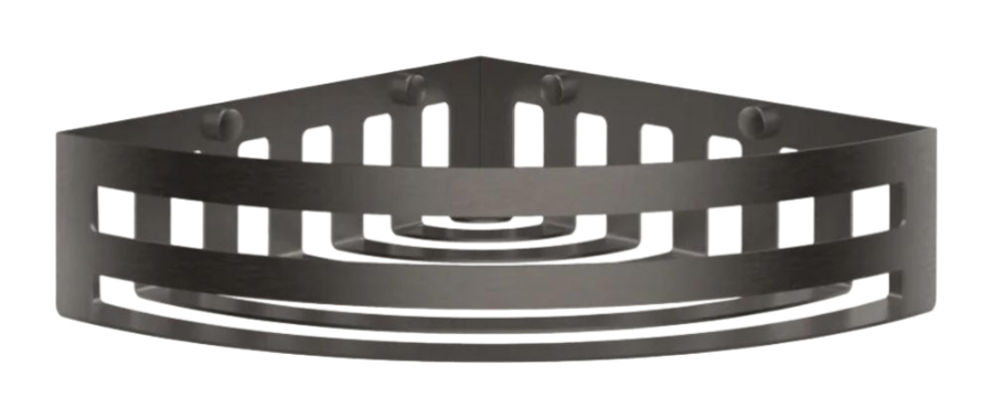 Полка Gessi Rilievo, настенная, угловая, ширина 198 мм, цвет Black Metal Brushed PVD