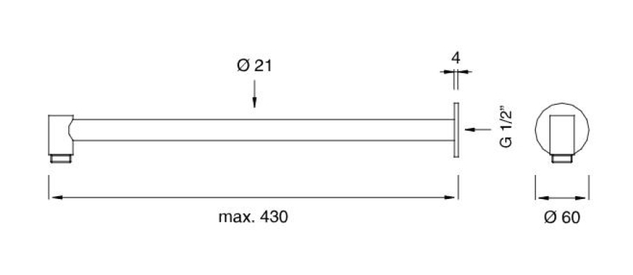 Держатель для верхнего душа CeaDesign Free Ideas, настенный, L-430 мм, сталь, цвет полированная сталь - изображение 3