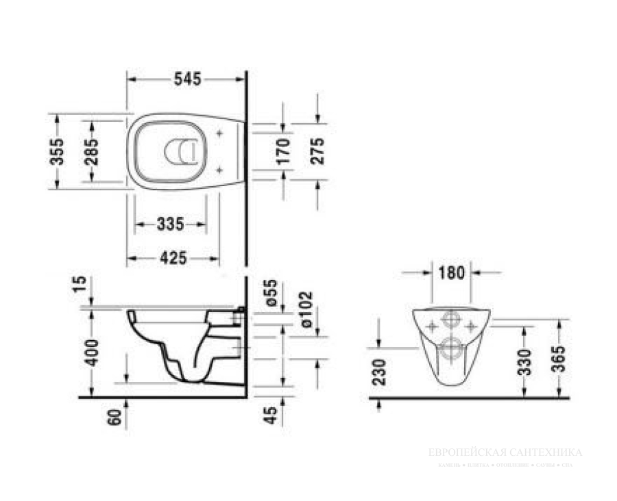 Унитаз подвесной Duravit D-Code в комплекте с сиденьем с крышкой, # 25350900 + # 0067390000, цвет белый - изображение 23