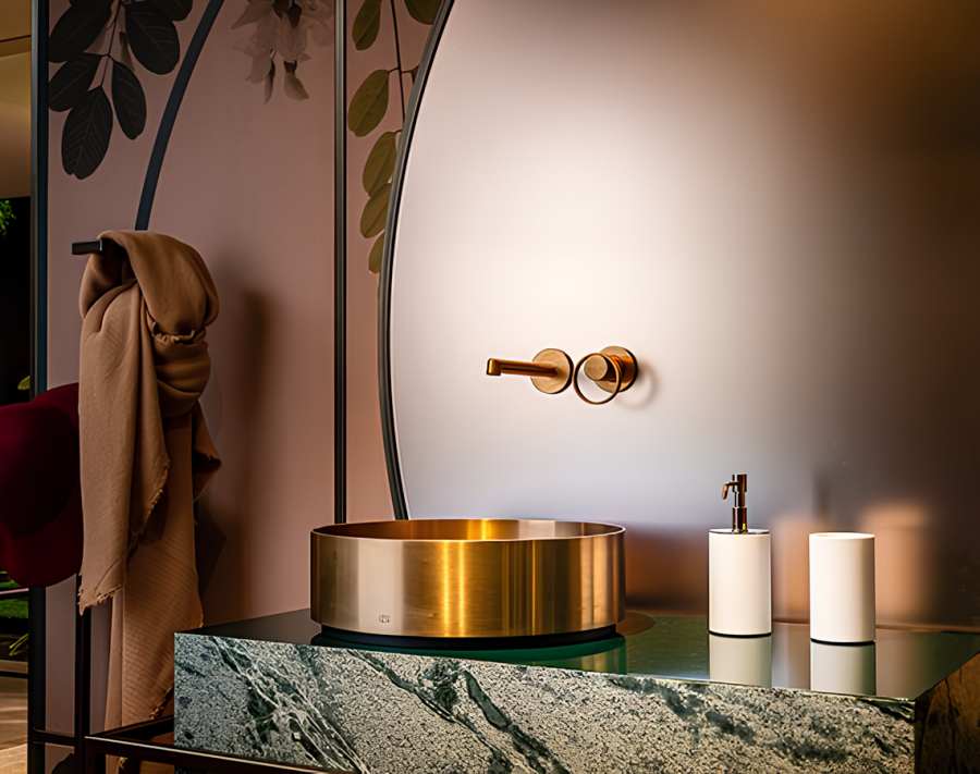 Стакан Gessi Inciso, настольный, ⌀75х127 мм, цвет White/Nickel PVD - изображение 2