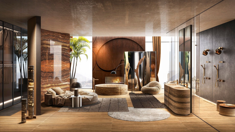 Смеситель для раковины Gessi Perle высокий, без донного клапана, с вентилем из муранского стекла Battuto Finox Brushed Nickel - изображение 9
