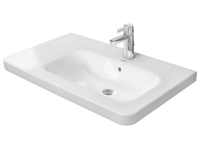 На изображении товар Раковина Duravit DuraStyle для мебели, 800х480 мм, чаша справа, с переливом, с 1 отверстием под смеситель, цвет белый с покрытием WonderGliss от официального представителя в Москве