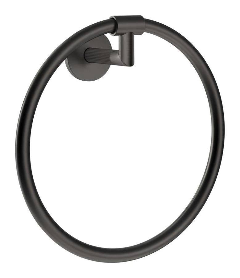 Полотенцедержатель Gessi Ingranaggio, настенный, кольцевой ⌀222 мм, цвет Black Metal Brushed PVD