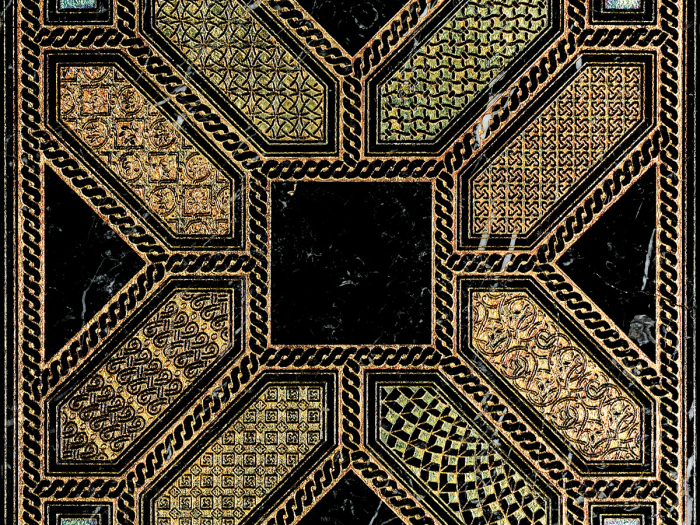 На изображении товар Akros Venezia Камень Axioma Apsidha T Nero Marquinia Gold 40x40x1 от официального представителя в Москве