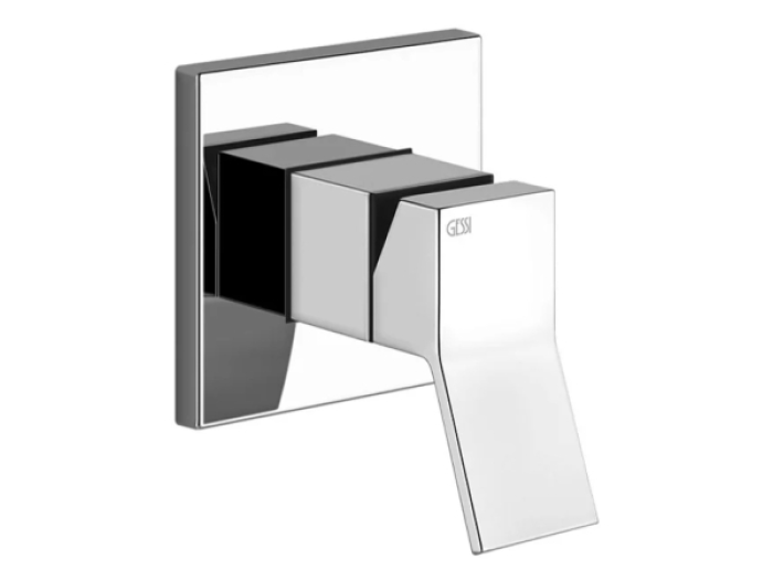 На изображении товар Смеситель Gessi Rettangolo K, настенный, однорычажный, на 1 выход, внешняя часть, цвет Finox Brushed Nickel от официального представителя в Москве