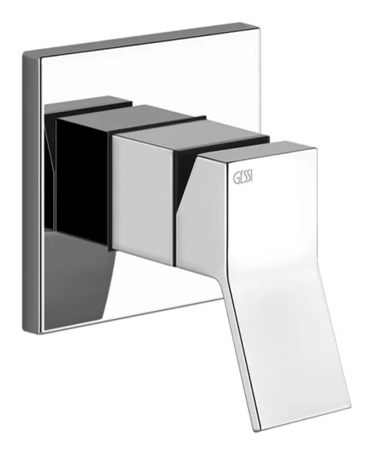 Смеситель Gessi Rettangolo K, настенный, однорычажный, на 1 выход, внешняя часть, цвет Finox Brushed Nickel