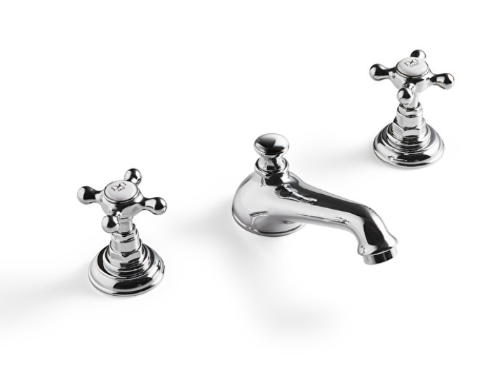 На изображении товар Смеситель для раковины Devon&Devon Austin, на 3 отверстия, с донным клапаном, цвет хром от официального представителя в Москве