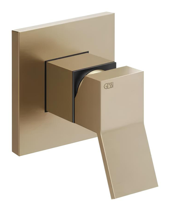 Смеситель Gessi Rettangolo K, настенный, однорычажный, на 1 выход, внешняя часть, цвет Warm Bronze Brushed PVD
