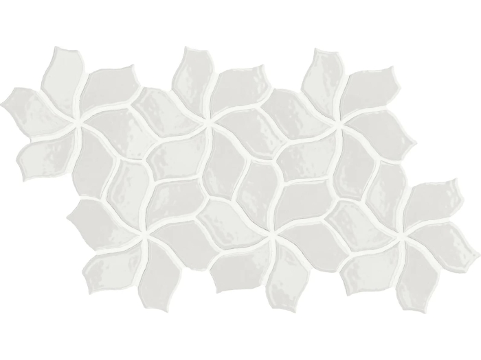 На изображении товар Mutina Керамогранит Botanica Flower White Glossy 23,5X41,1 от официального представителя в Москве