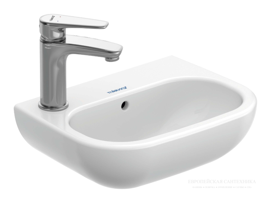 Раковина Duravit D-Code для рук, 360х270 мм, 1 отверстие для смесителя слева, цвет белый - изображение 1