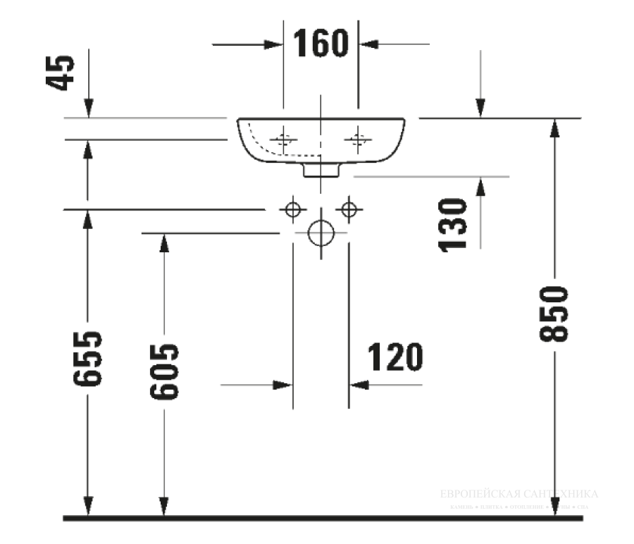 Раковина Duravit D-Code для рук, 360х270 мм, 1 отверстие для смесителя слева, цвет белый - изображение 4