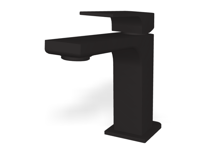 На изображении товар Смеситель для раковины Carlo Frattini Fit, c донным клапаном Click-Clack, 2 гибкими шлангами, Н-145 мм, цвет черный матовый от официального представителя в Москве