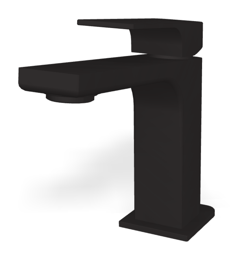 Смеситель для раковины Carlo Frattini Fit, c донным клапаном Click-Clack, 2 гибкими шлангами, Н-145 мм, цвет черный матовый