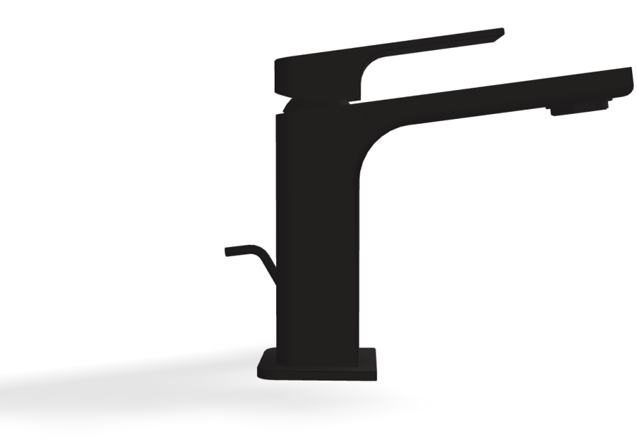 Смеситель для раковины Carlo Frattini Fit, c донным клапаном Click-Clack, 2 гибкими шлангами, Н-145 мм, цвет черный матовый - изображение 2