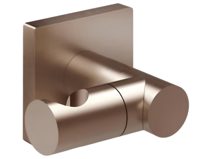 На изображении товар Держатель для душевой лейки Gessi Rilievo, поворотный, ширина 90 мм, цвет Copper Brushed PVD от официального представителя в Москве