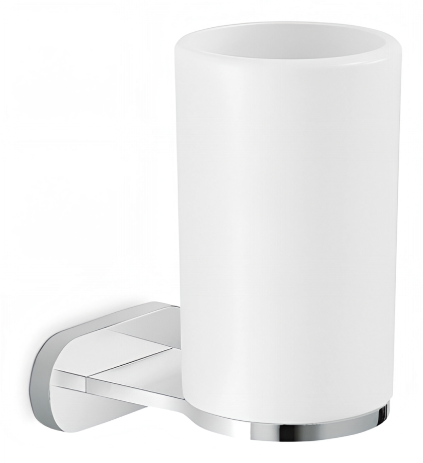 Стакан Newform, чёрная керамика, настенный держатель, цвет PVD brushed gun metal