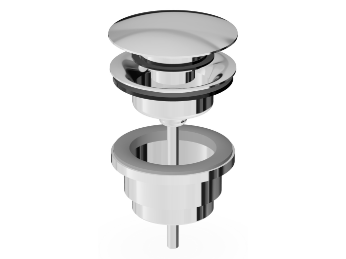 На изображении товар Донный клапан Zucchetti Miscellaneous, универсальный, Click-Clack, цвет хром от официального представителя в Москве