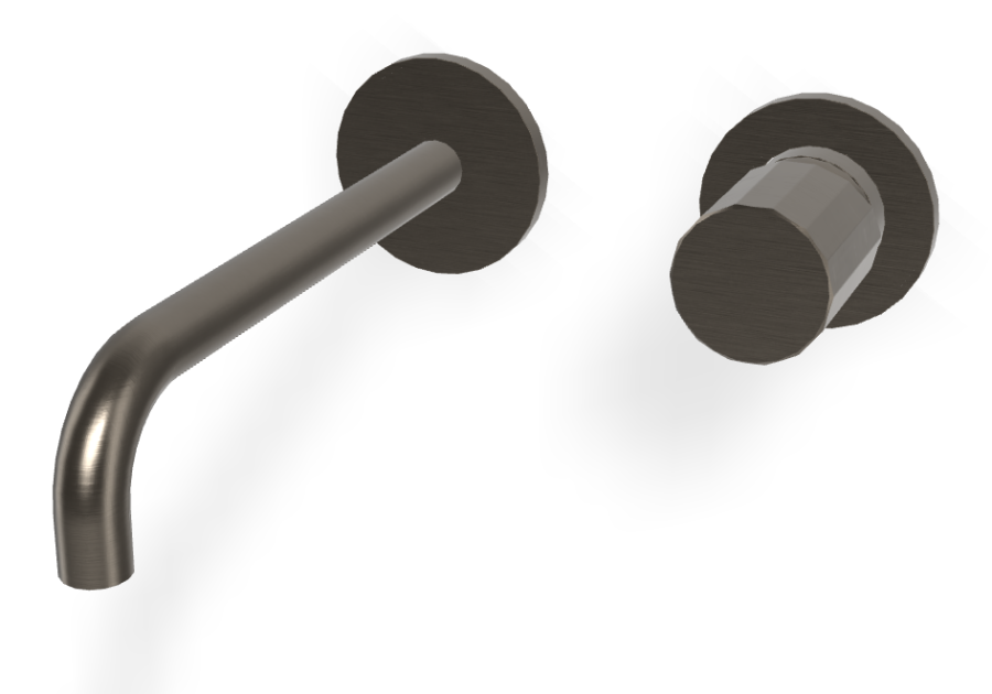 Смеситель для раковины Carlo Frattini Spillo Tech, ручка V Collection, без донного клапана, излив 200 мм, внешняя часть, цвет брашированный чёрный хром