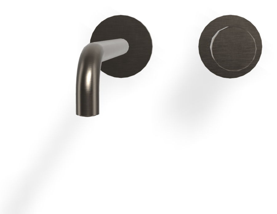 Смеситель для раковины Carlo Frattini Spillo Tech, ручка V Collection, без донного клапана, излив 200 мм, внешняя часть, цвет брашированный чёрный хром - изображение 1