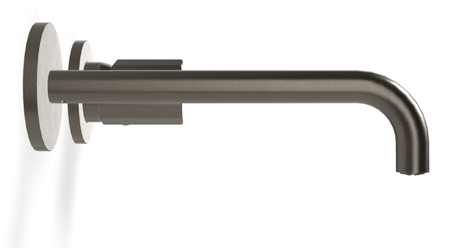 Смеситель для раковины Carlo Frattini Spillo Tech, ручка V Collection, без донного клапана, излив 200 мм, внешняя часть, цвет брашированный чёрный хром - изображение 2