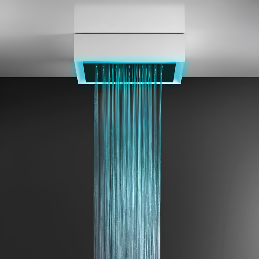 Верхний душ Gessi Afilo, 500x500 мм, встраиваемый, пульт управления, скрытая часть, цвет White CN
