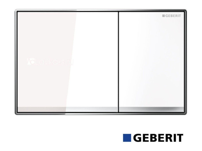 На изображении товар Клавиша стеклянная Geberit Sigma60, для унитаза, цвет белый от официального представителя в Москве