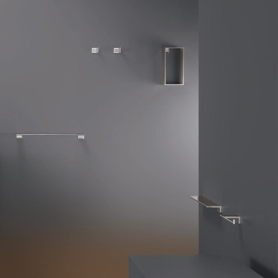 Полка для ванной CEA Design Duet, настенная, 300х75 мм, сталь, цвет Black Diamond сатинированный - изображение 2